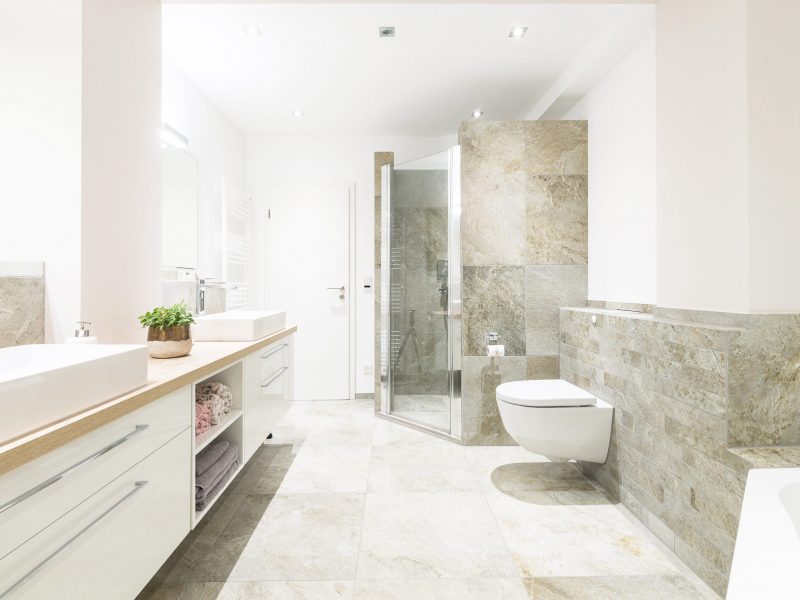 beige naturstein optik dezent bad badezimmer fliese bocholt
